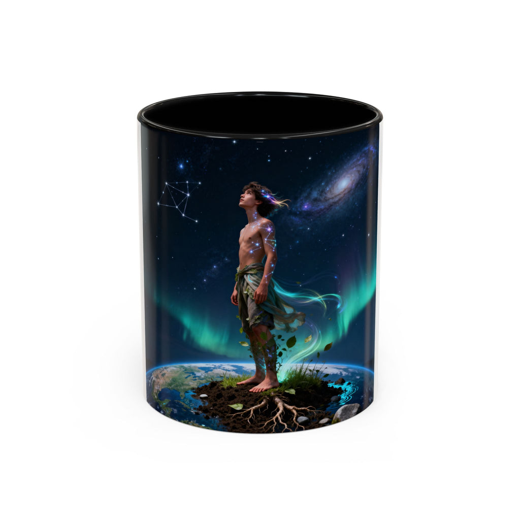 Cosmic Aurora Warrior Accent Coffee Mug