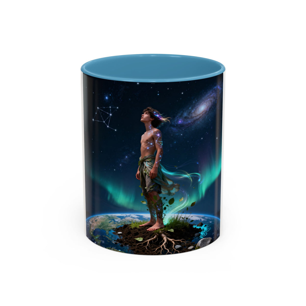 Cosmic Aurora Warrior Accent Coffee Mug