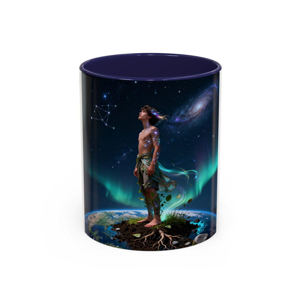 Cosmic Aurora Warrior Accent Coffee Mug