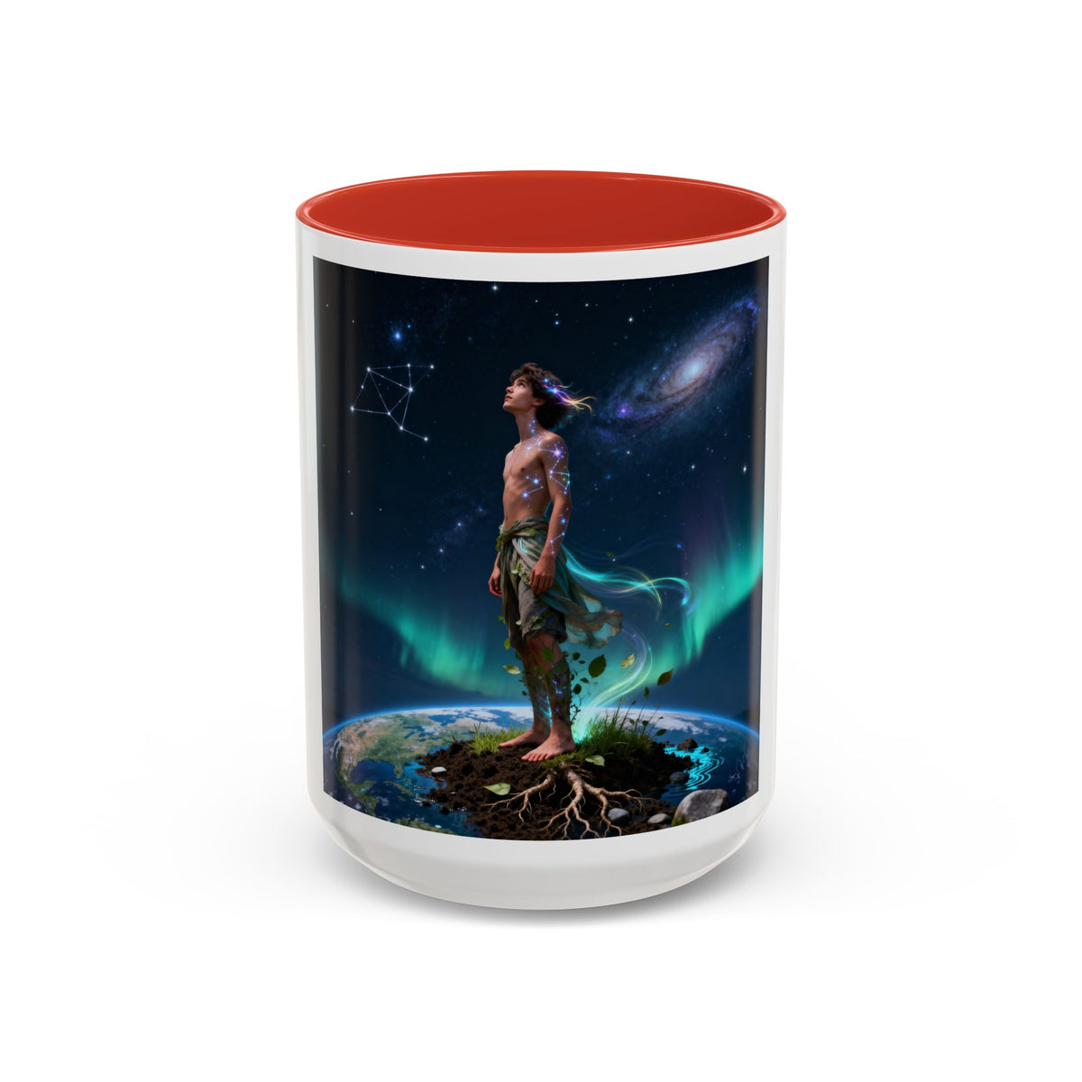 Cosmic Aurora Warrior Accent Coffee Mug