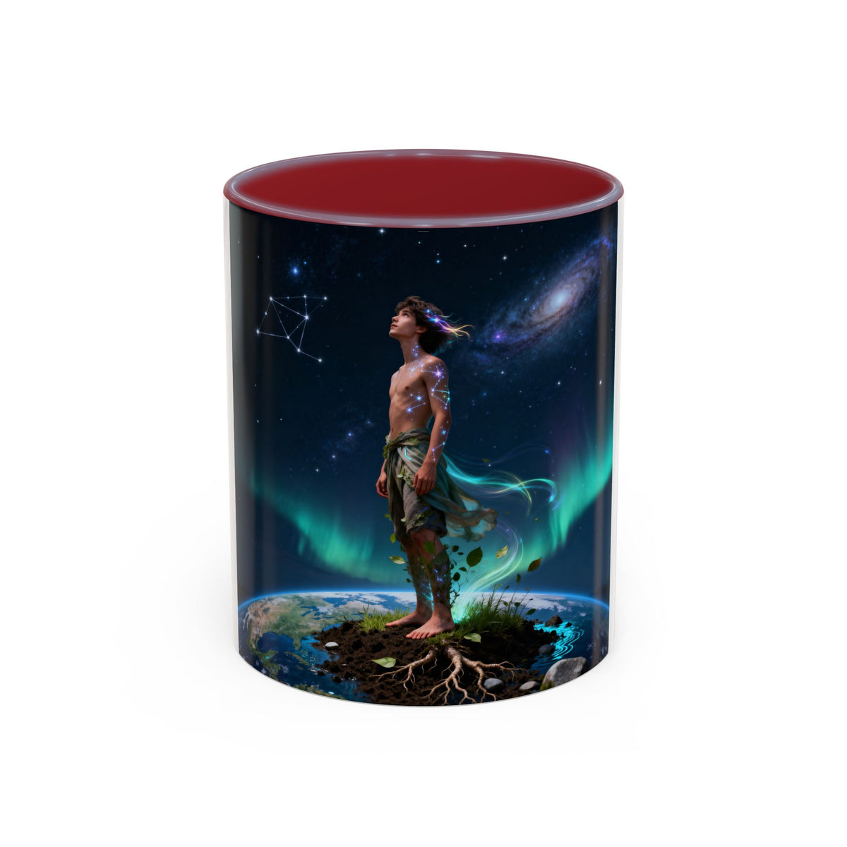 Cosmic Aurora Warrior Accent Coffee Mug