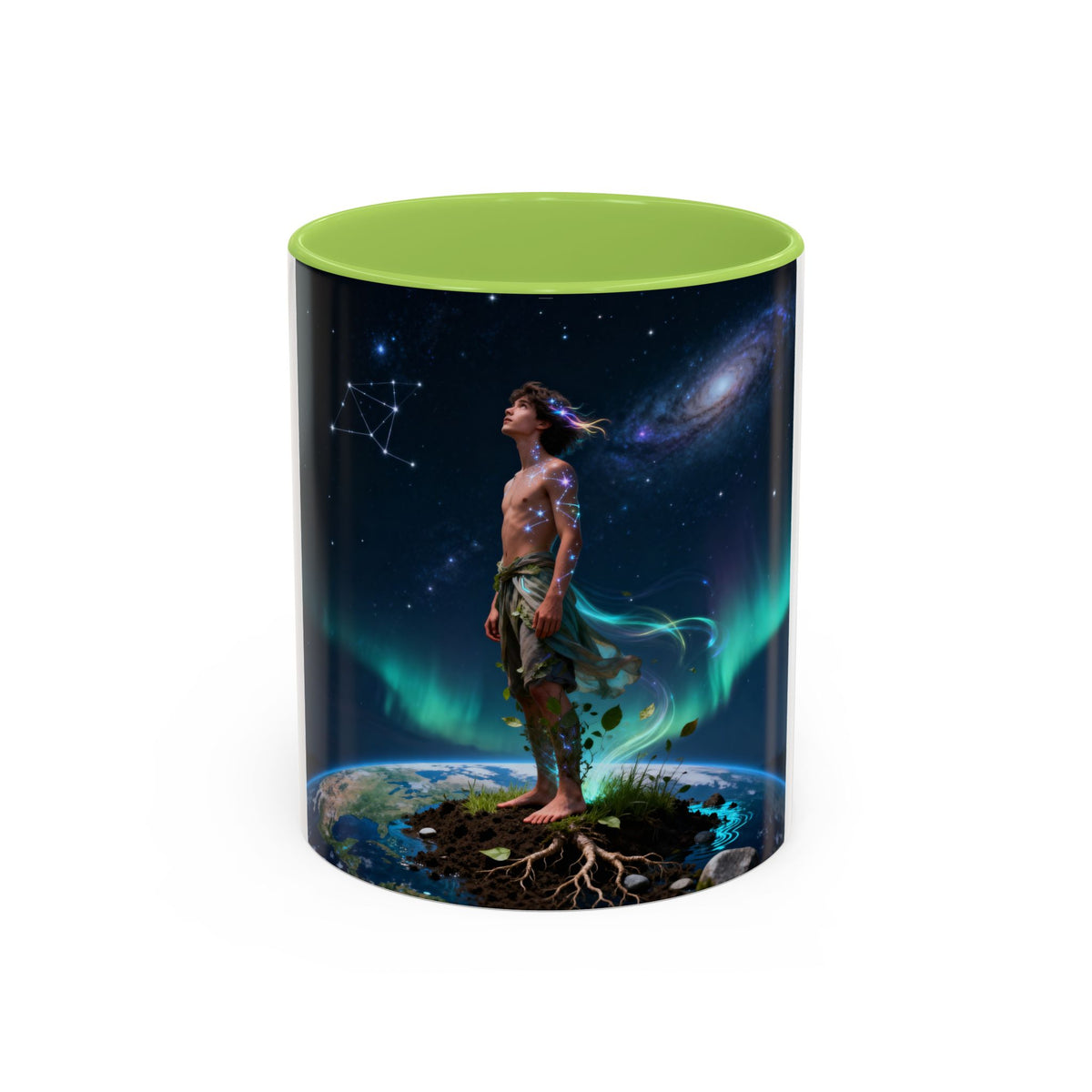 Cosmic Aurora Warrior Accent Coffee Mug