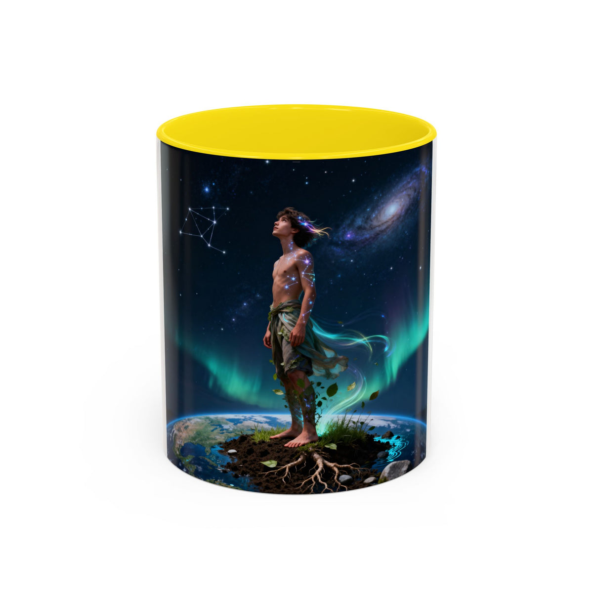 Cosmic Aurora Warrior Accent Coffee Mug
