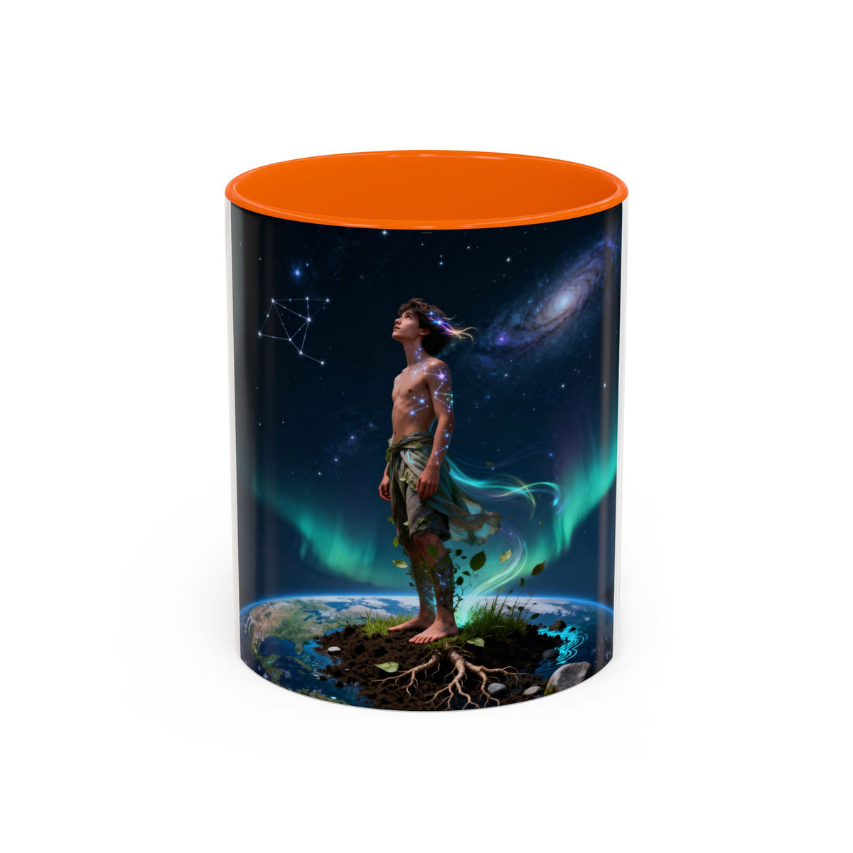 Cosmic Aurora Warrior Accent Coffee Mug