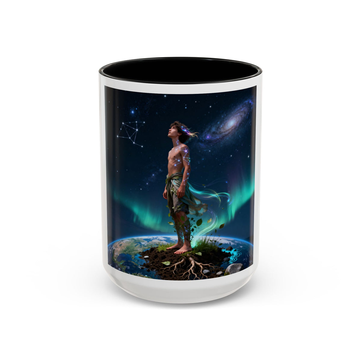 Cosmic Aurora Warrior Accent Coffee Mug