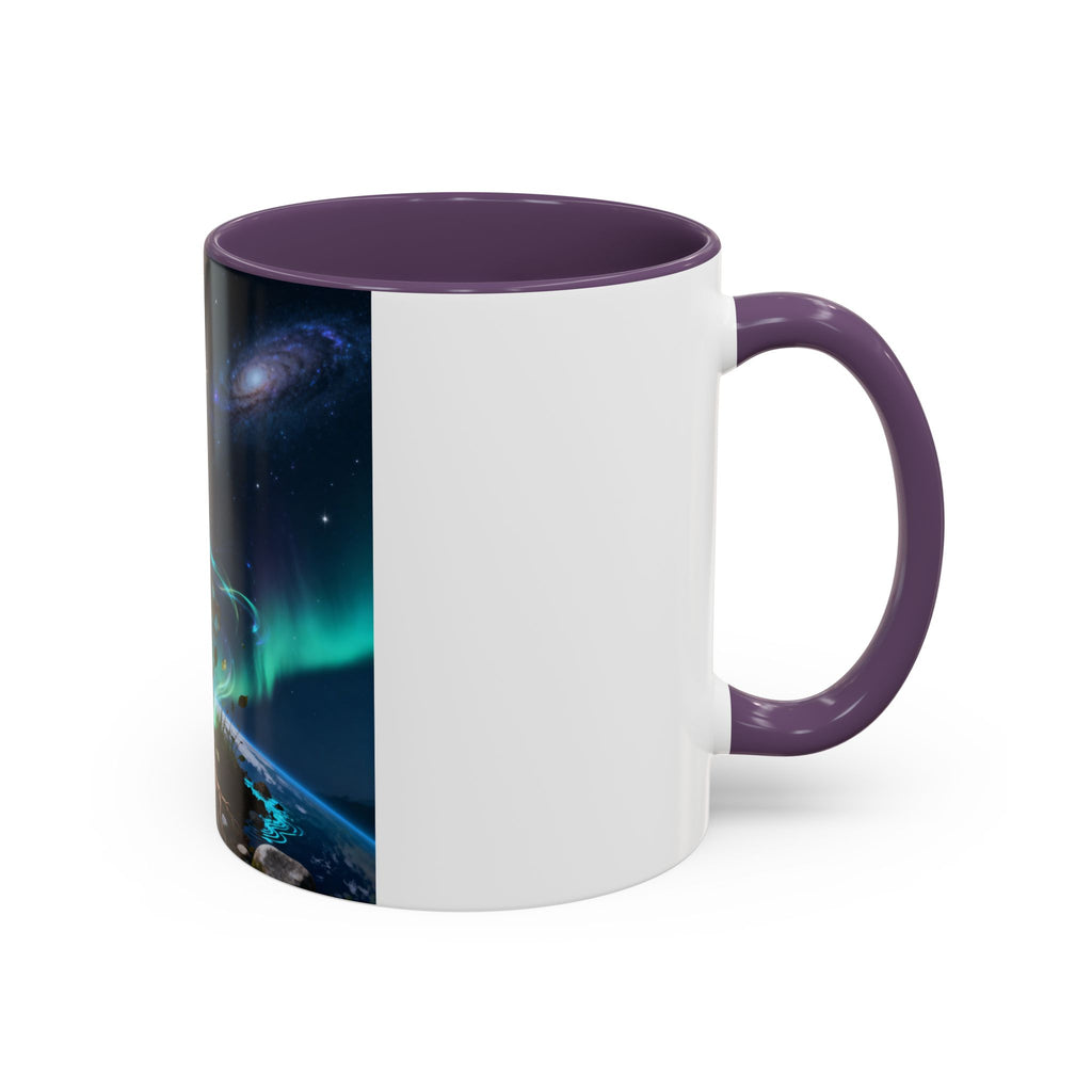 Cosmic Aurora Warrior Accent Coffee Mug
