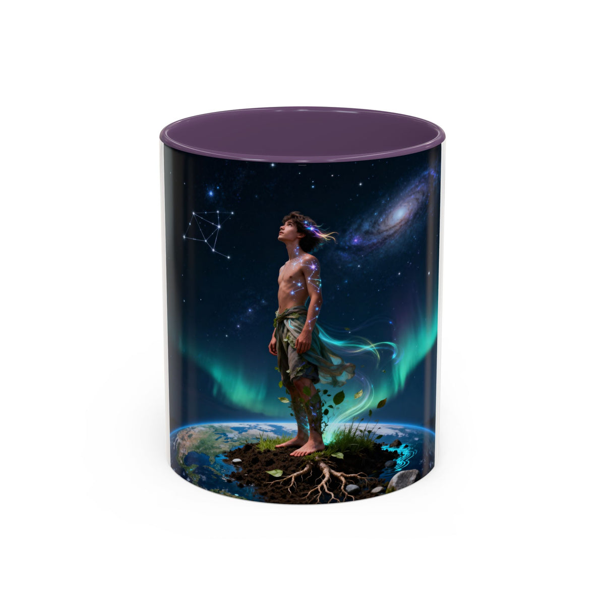 Cosmic Aurora Warrior Accent Coffee Mug
