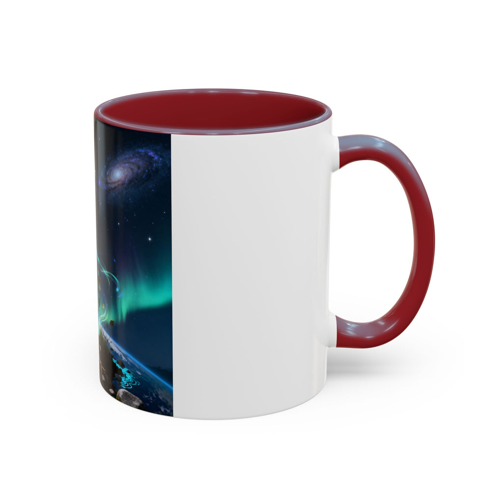 Cosmic Aurora Warrior Accent Coffee Mug