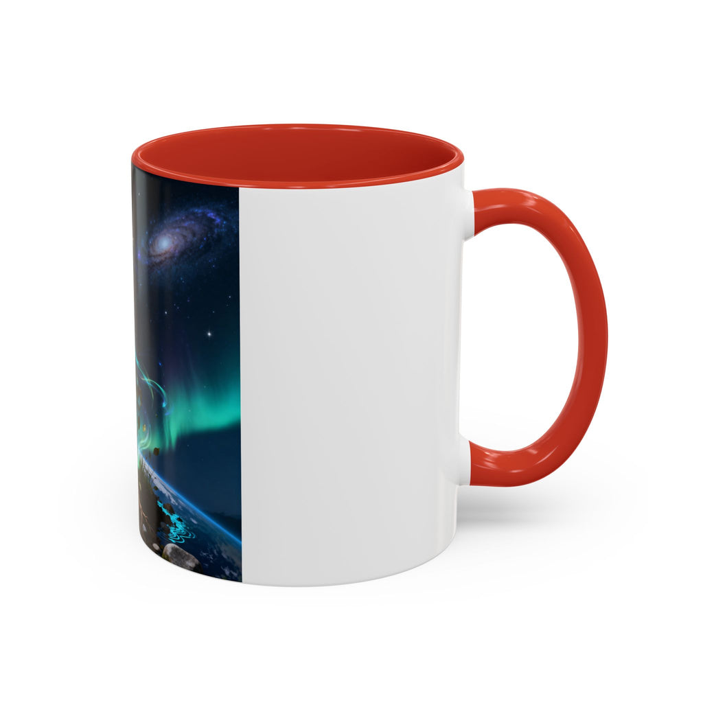 Cosmic Aurora Warrior Accent Coffee Mug