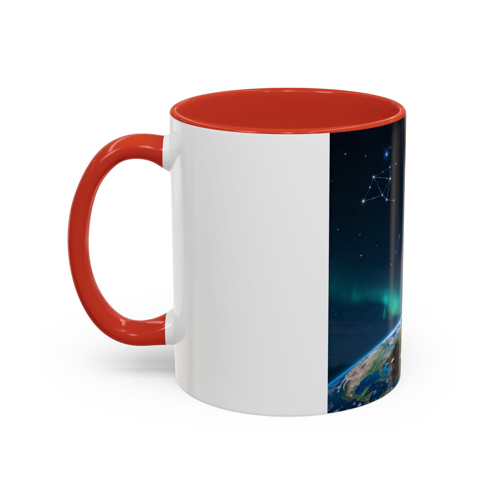 Cosmic Aurora Warrior Accent Coffee Mug
