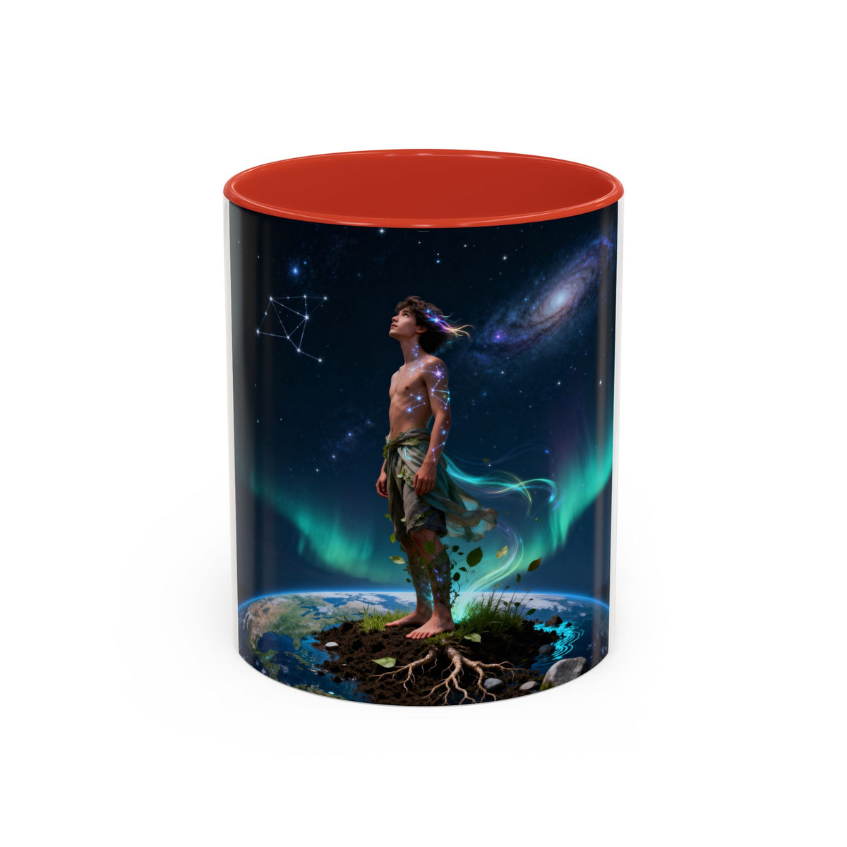 Cosmic Aurora Warrior Accent Coffee Mug