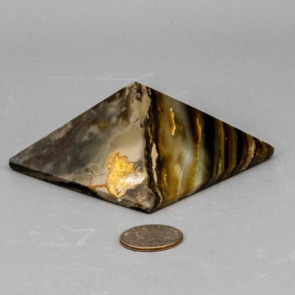 Banded Agate Crystal Pyramid Polished Natural Stone