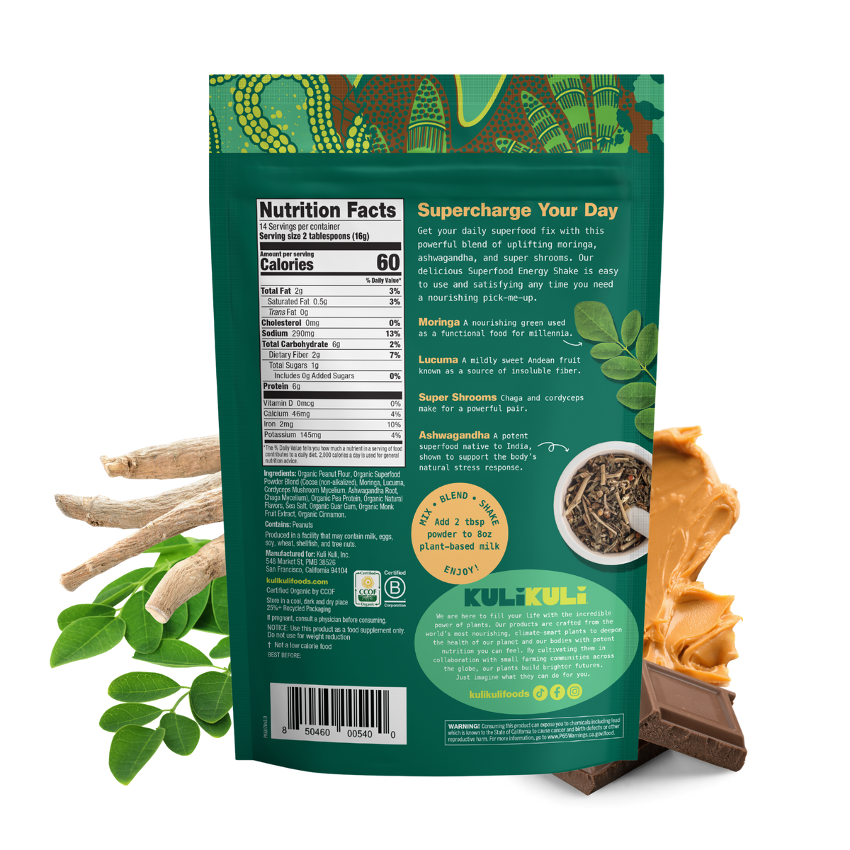 Energy Shake with Plant Protein (Chocolate Peanut Butter)