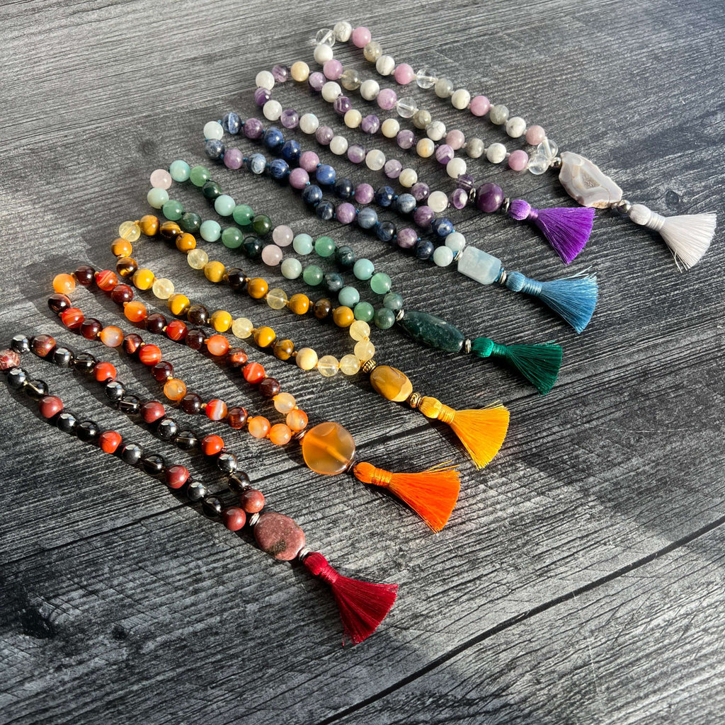 Root Chakra Meditation Mala | Red Jasper & Hematite