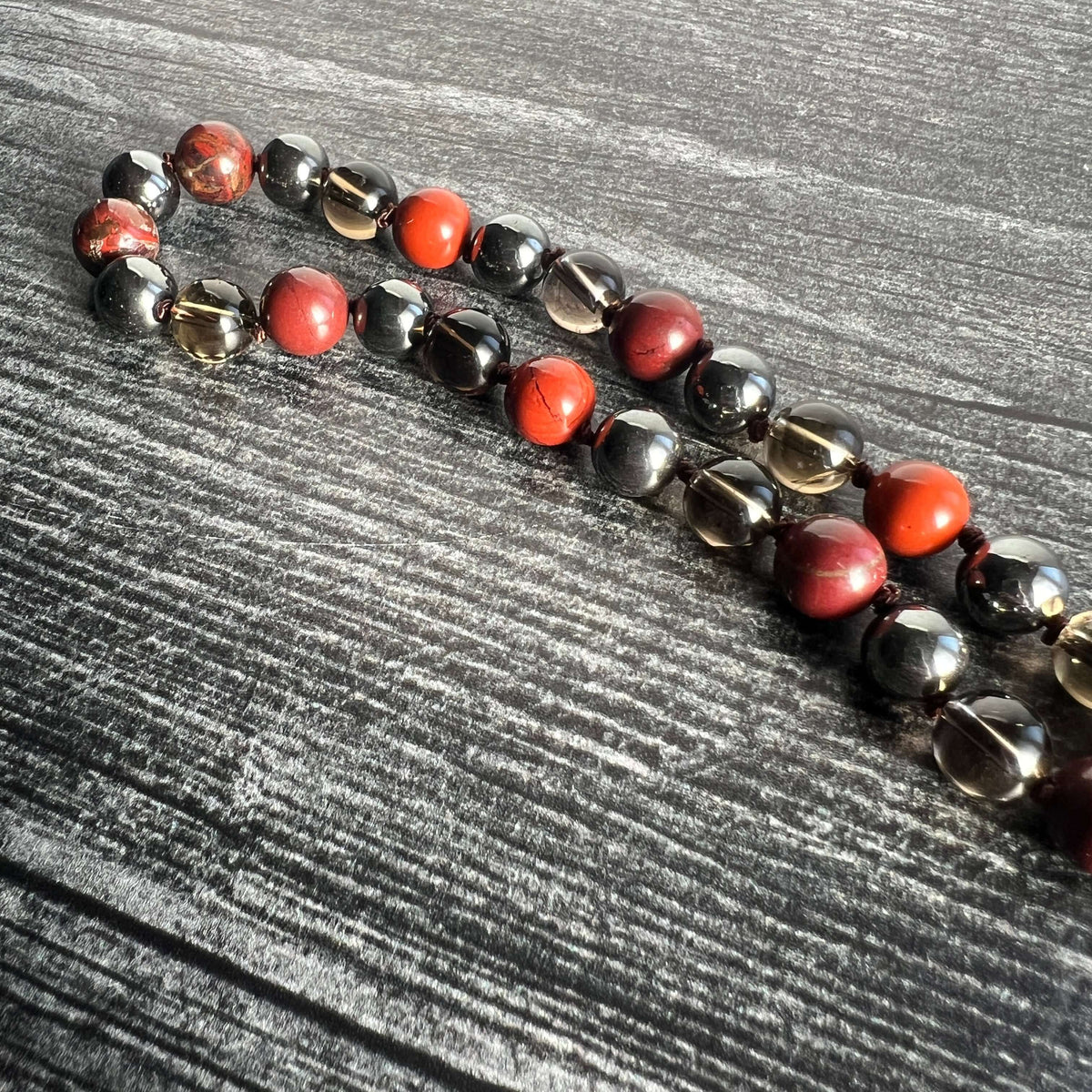 Root Chakra Meditation Mala | Red Jasper & Hematite