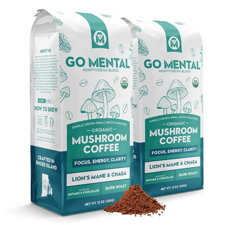 Organic Lion's Mane and Chaga Mushroom Coffee Dark Roast
