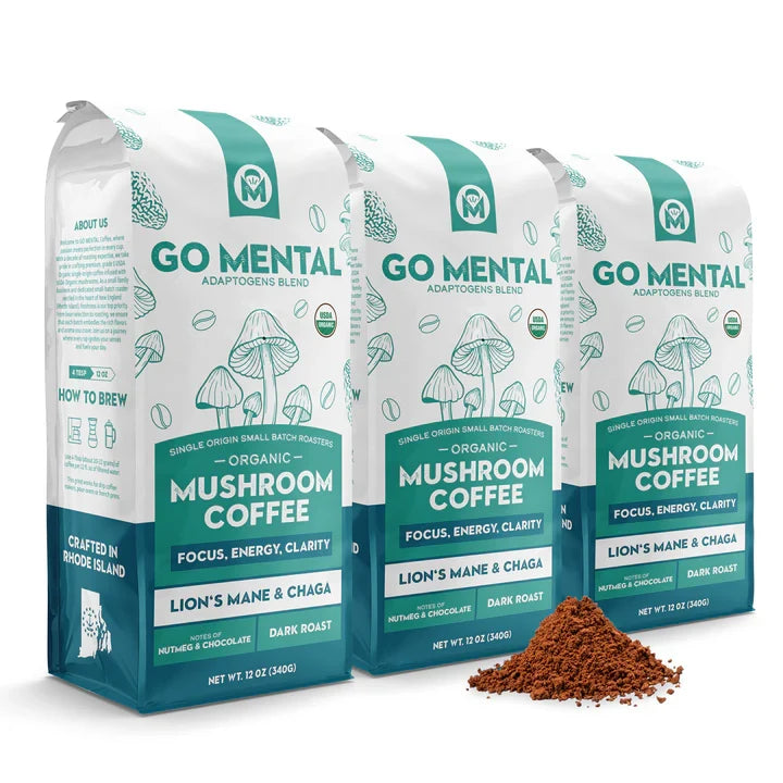 Organic Lion's Mane and Chaga Mushroom Coffee Dark Roast
