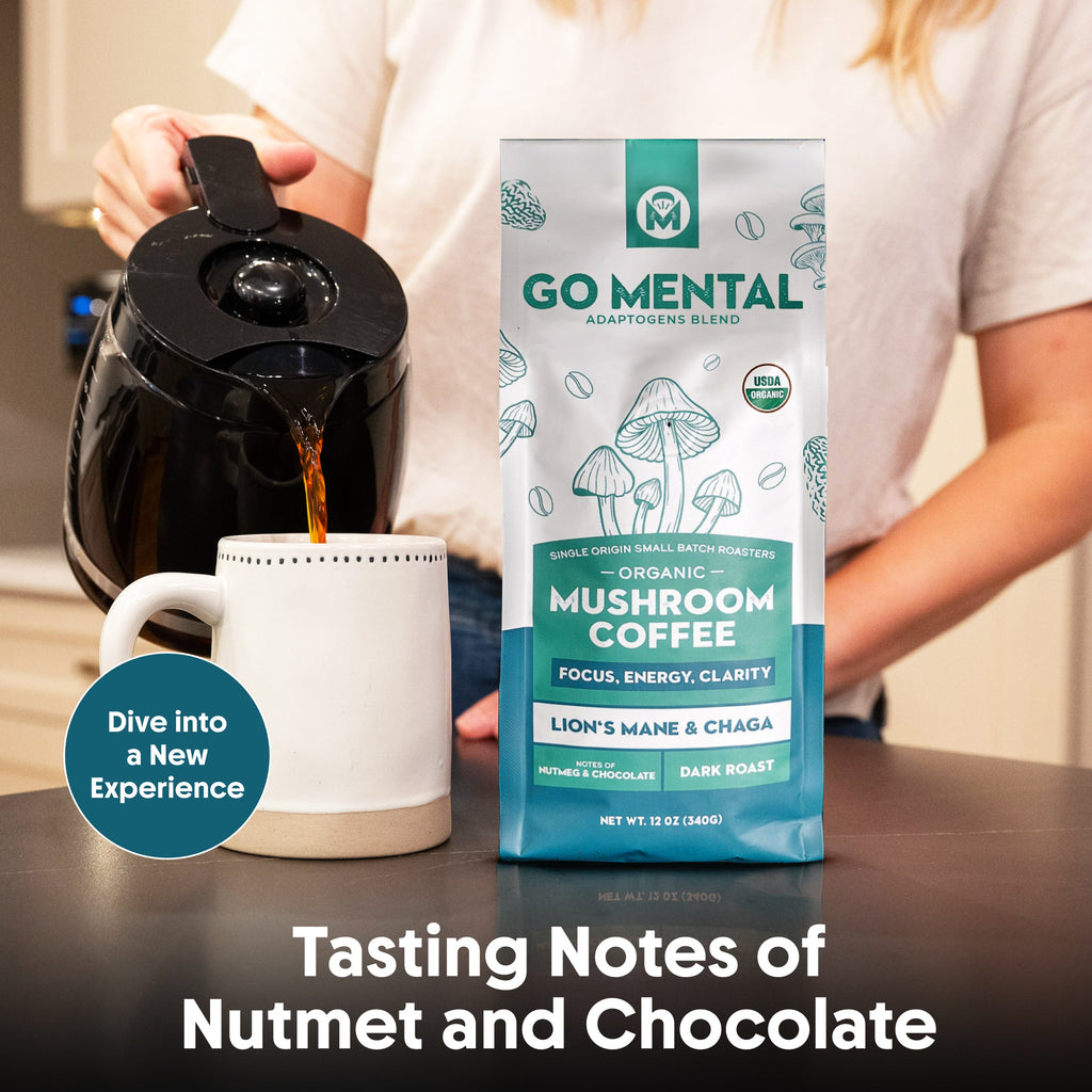 Organic Lion's Mane and Chaga Mushroom Coffee Dark Roast